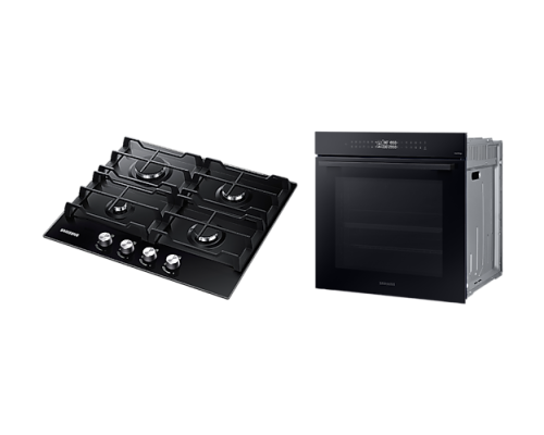 Комплект Samsung Газової варильної поверхні та Духової шафи з Dual Cook, 76л           F-4245VAK3010K