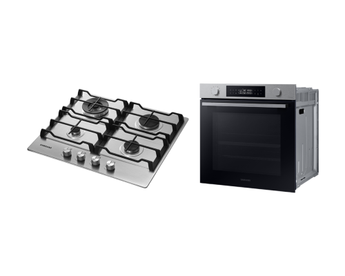 Комплект Samsung Газової варильної поверхні та Духової шафи з Dual Cook, 76л           F-4445UAS3030S