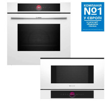 Комплект техніки Bosch: духова шафа Bosch HBG7341W1 + мікрохвильова піч Bosch BFL7221W1