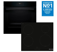 Комплект техніки Bosch: духова шафа Bosch HJG852YB0T + індукційна варильна поверхня Bosch PUE611BB5E