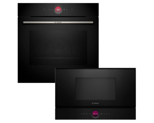 Комплект техніки Bosch: духова шафа HBG7341B1 + мікрохвильова піч BFL7221B1