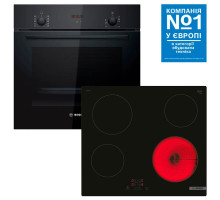 Комплект техніки Bosch Духова шафа + Варильна поверхня Bosch HBF512BB1T + PKE611BA2E