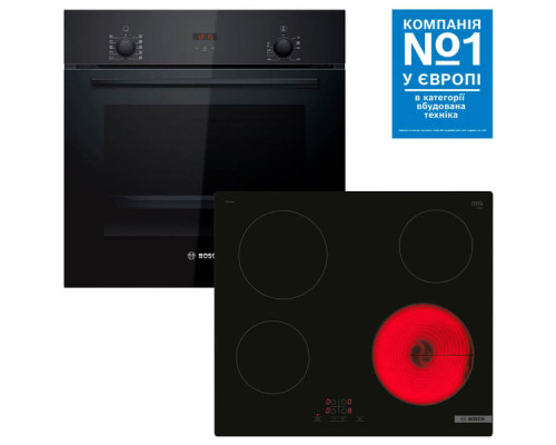 Комплект техники Bosch: духовой шкаф + варочная поверхность Bosch HBF512BB1T + PKE611BA2E