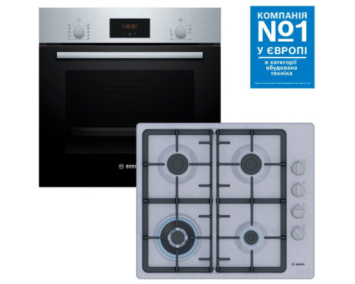 Комплект техніки Bosch: духова шафа + варильна поверхня Bosch HBF512BS1T + PBH6C5K90R