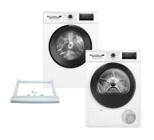 Комплект техніки Bosch: пральна машина WAN28281UA + сушильна машина WTH85206UA + з'єднувальна планка WTZ20410