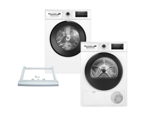 Комплект техніки Bosch: пральна машина WAN28281UA + сушильна машина WTH85206UA + з'єднувальна планка WTZ20410